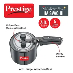 Prestige Black Hard Anodised Nakshatra Duo Plus Svachh Pressure Cooker (3 L) image 5