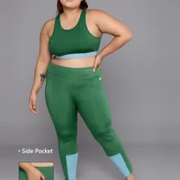 Clovia Green Active Tights image 4