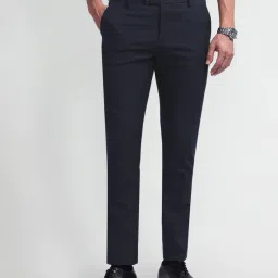 Arrow Navy Slim Fit Trousers image 4