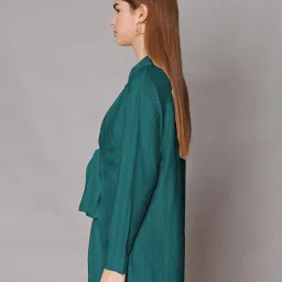 Zink London Teal Regular Fit Shirt Dress image 4