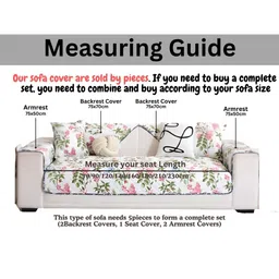 HOMETHREADS Green & White Printed Sofa Cover image 4