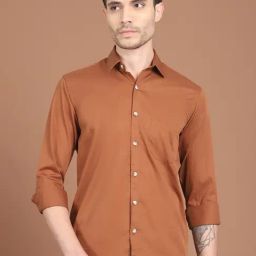 Indian Needle Brown Cotton Regular Fit Shirt-picture-11