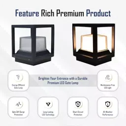 FORUS Gate Post Top Lamp 15 W Warm White Aluminium Size 15x17.5 cm ‎FEGL - 143 image 5