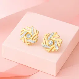 Mia by Tanishq 9k (375) Diamond Yellow Gold Earrings for Women-picture-11