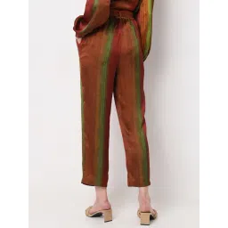Vero Moda Brown Regular Fit High Rise Pants With Belt image 2