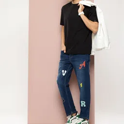 Harvard Men Relaxed Fit Printed Stretchable Jeans image 4