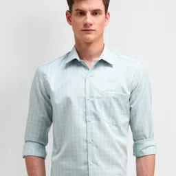 Arrow Men Manhattan Spread Collar Checked Cotton Slim Fit Formal Shirt-image-57
