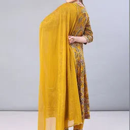 V-Mart Women Floral Printed Regular Thread Work Kurta with Trousers & With Dupatta image 5