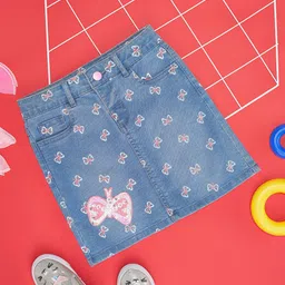 Pantaloons Junior Butterfly Printed Sequin Embellished Skirt - Blue-picture-24