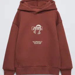 ALAN JONES Cotton Blend Knit Full Sleeves Headphones Printed Light Winter Oversized Hoodie - Dark Russet-picture-27