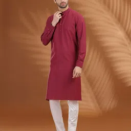 Modi Kurta Men Mandarin Collar A-Line Kurta image 4