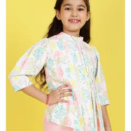 ISHTI Three Fourth Sleeves Floral Printed Top - Multi Colour image 4