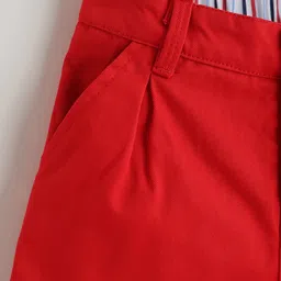 One Friday 100% Cotton Solid Shorts - Red image 4