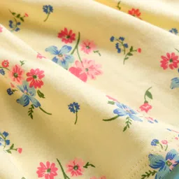 ToffyHouse Knit Full Sleeves Frock With Floral Print & Applique - Yellow image 4