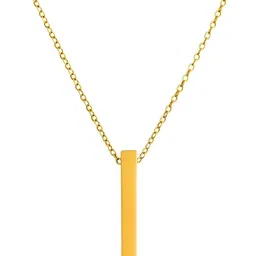 N3VO Stainless Steel Gold-Plated Bar Shaped Pendant With Chain-picture-34