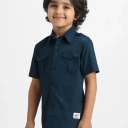 Nauti Nati Boys Navy Cotton Shirt image 2