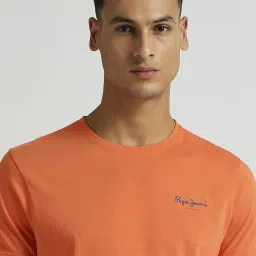Pepe Jeans Orange & Navy Cotton Slim Fit T-Shirt Pack Of - 2 image 4