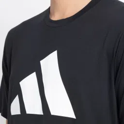 Adidas Black Regular Fit Logo Printed Sports T-Shirt image 4