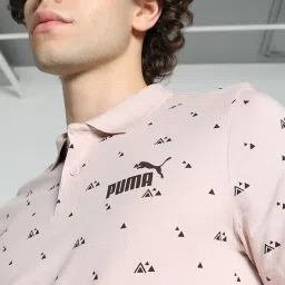 Puma Pink Cotton Slim fit Printed Polo T-Shirt image 4