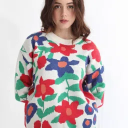 RAREISM Sheen Multi Acrylic Floral Sweaters image 4
