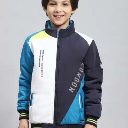 Monte Carlo Kids Blue & White Color Block Full Sleeves Jacket-picture-42