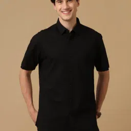 CAVALLO by Linen Club Black Contemporary Fit Shirt-picture-25