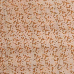 Unnati Silks Yellow & White Cotton Printed Saree With Unstitched Blouse image 4