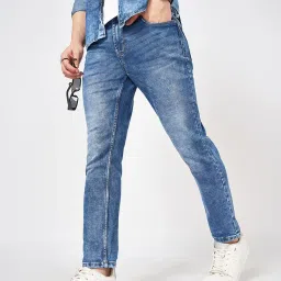 Sf Jeans By Pantaloons Light Blue Cotton Slim Fit Distressed Jeans image 4