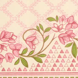 Fabindia Home Pink Cotton 322 GSM Printed Bougainvillea Table Runner image 4