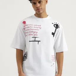 United Colors Of Benetton White Cotton Oversized Printed T-Shirt-picture-25