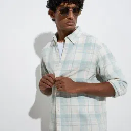 WES Casuals by Westside Mint Checkered Relaxed-Fit Cotton Shirt-picture-37