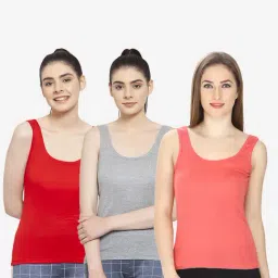 Friskers Multicolor Cotton Camisole (Pack Of 3)-picture-10