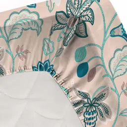 BELLA CASA Stella Multicolor Cotton 180 TC Double Fitted Bedsheet with 2 Pillow Covers image 4