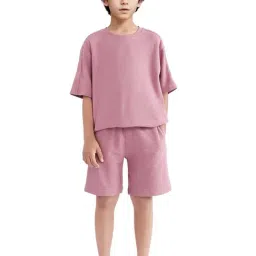Rare Ones Boys Pink Cotton Solid Shorts image 5