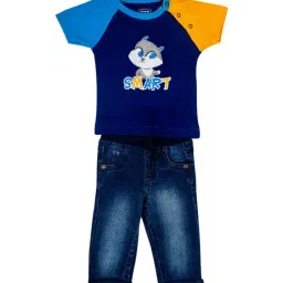 Mee Mee Kids Blue Applique T-Shirt with Jeans-image-38