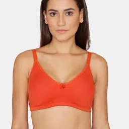 Rosaline by Zivame Orange Non Wired Non Padded T-Shirt Bra-image-4