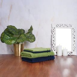 Spaces Atrium Self Green & Blue 500 GSM Cotton Towel Combo - Set of 4-picture-34