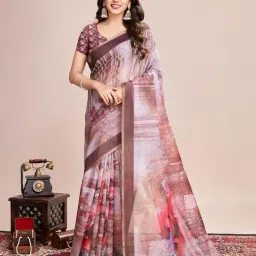 Anjaneya Sarees Cream Woven Cotton Silk Kanjivaram Printed Designer Saree With Unstitched Blouse-picture-27