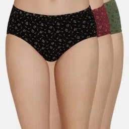 Amante Multicolor Cotton Printed Hipster Panty (Pack of 3)-picture-38