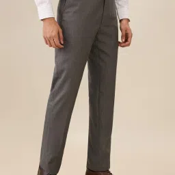 Park Avenue Dark Grey Polyviscose Slim Fit Formal Trosuers image 4