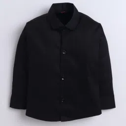 Fourfolds Kids Teal Blue Jacquard Three Piece Suit Set With Bow image 4