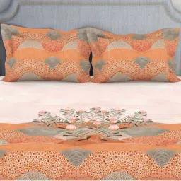 Spaces Essentials AW24 138 Coral Viscose 138 TC Double Bedsheet with 2 Pillow Covers image 4