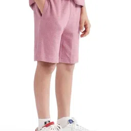 Rare Ones Boys Pink Cotton Solid Shorts image 3
