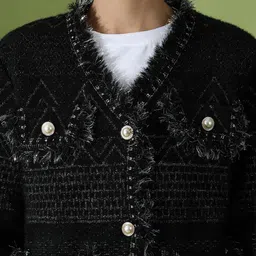 KALINI Self Design Woollen Cardigan image 2