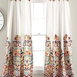 Urban Space Multicolor Polyester 7 Ft. Door Curtain With Stainless Steel Rings - Set of 2-picture-9
