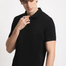 The Bear House Black Cotton Slim Fit Polo T-Shirt image 4