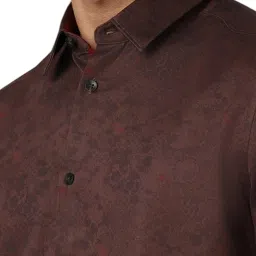 Louis Philippe Brown Regular Fit Printed Shirt image 4