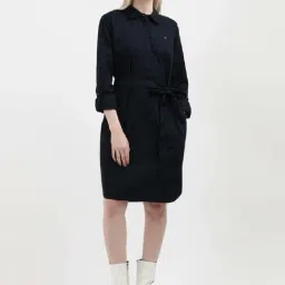 TOMMY HILFIGER Navy Cotton A-Line Dress-image-45