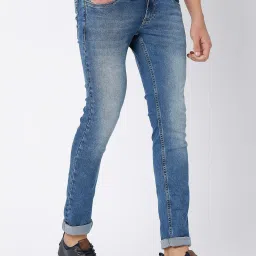 Spykar Blue Cotton Skinny Fit Jeans image 4