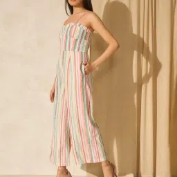 VIRGIO Multi Color Regular Fit Striped Jumpsuit image 4
